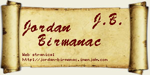 Jordan Birmanac vizit kartica